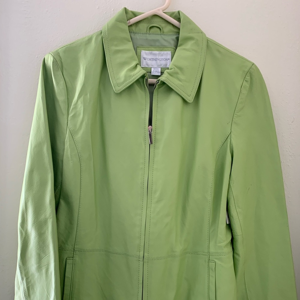 Brand new with tags Apple Green Leather jacket